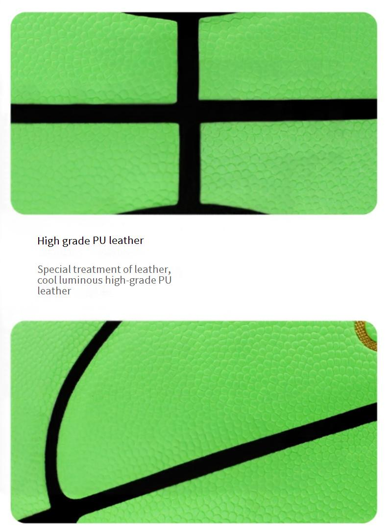 Glow in the Dark basketbal maat 7 fluorescerende PU basketbal in rood geel blauw groen duurzame buitensportbal_voghion.com