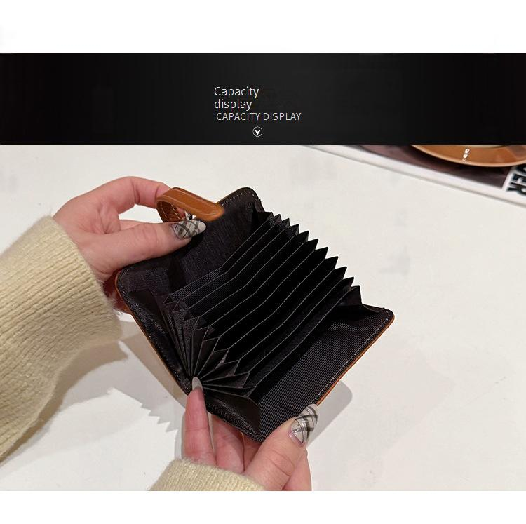 Women’s Bags New Leather Litchi Pattern Short Card Bag Simple Small Fresh Two Fold Ladies Small Wallet With Multiple Compartments_voghion.com
