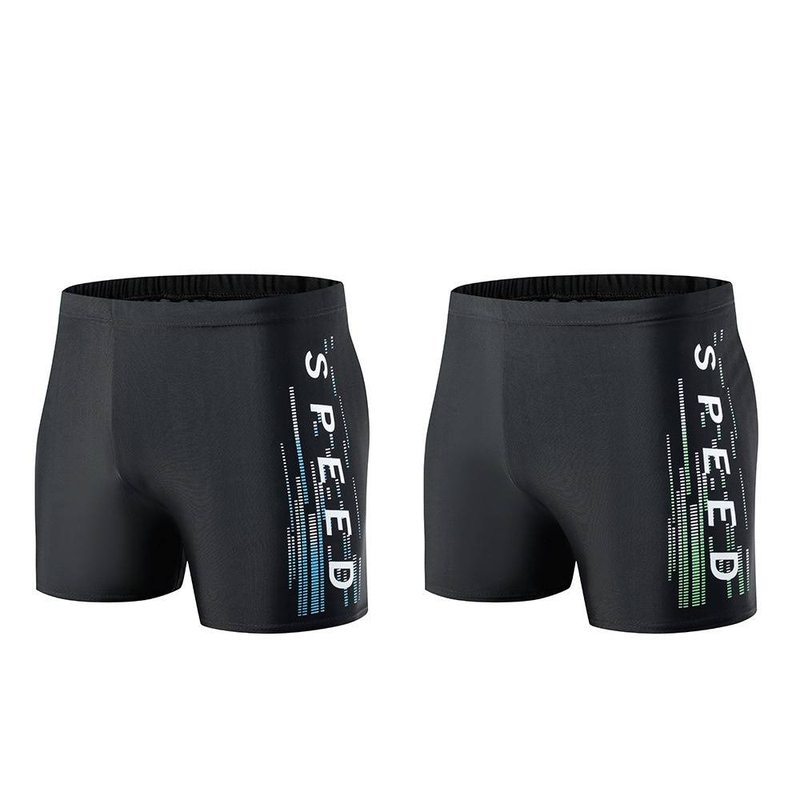 Quick-drying Men's Large-sized Swimming Trunks, Beach Hot Spring Professional Polyester Printed Flat-angle Swimming Trunks_voghion.com