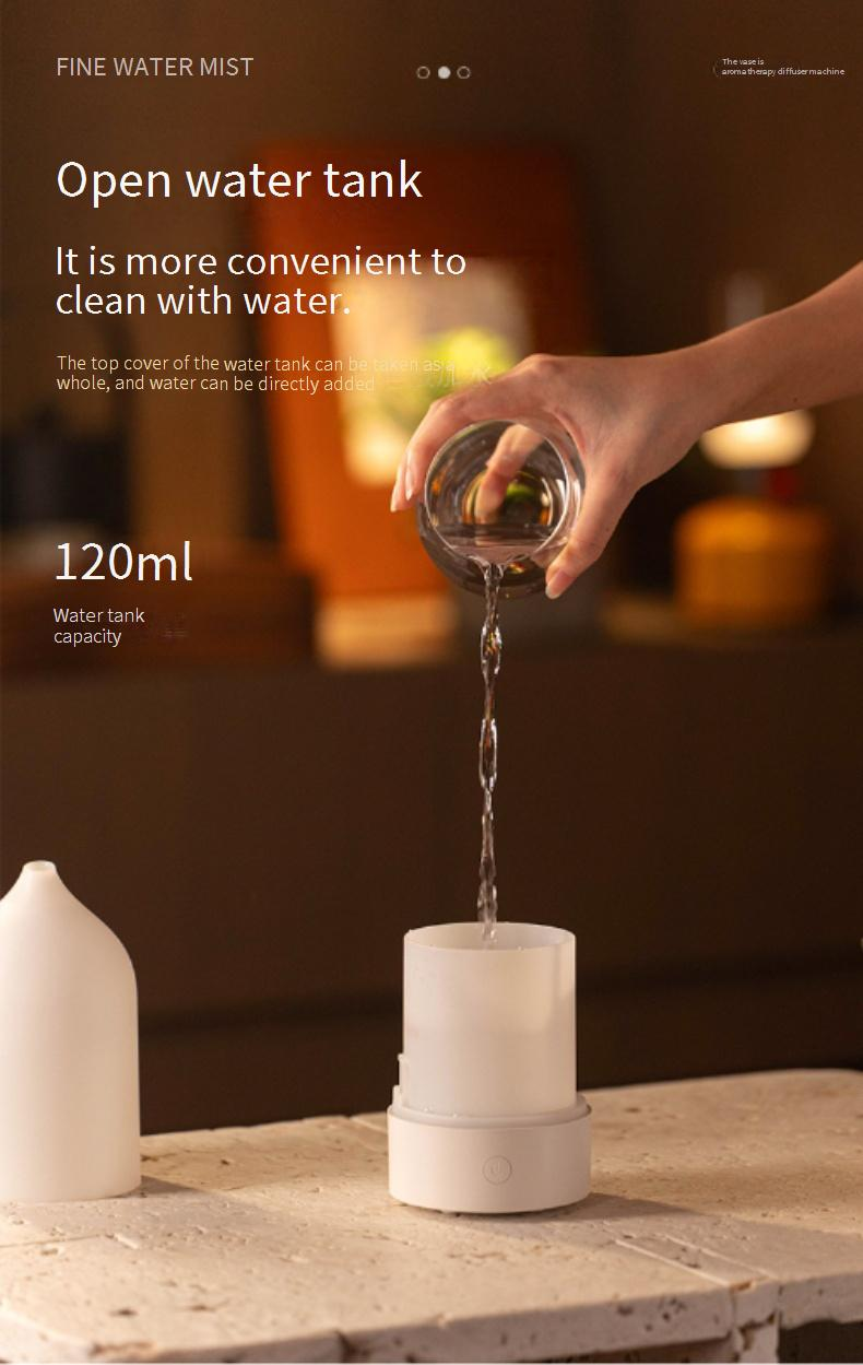 USB Essential Oil Diffuser With Silent Ultrasonic Humidifier, 7-Color Mood Night Light, Compact Ghost/Flower Vase Design For Home, Office, Bedroom_voghion.com