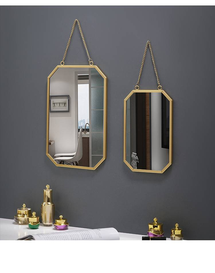 Modern Nordic Style Square Wall Mirror For Bathroom, Vanity, Dorm - Rustproof Metal Frame, Shatter-Resistant Aluminum Glass - Space-Saving Home Decor_voghion.com