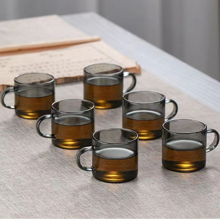 Hochwertiges drehbares Teeservice aus Glas – Gongfu-Teegeschirr aus Borosilikatglas mit luxuriöser Geschenkbox, 350 ml Fairness-Tasse und 100 ml Teetassen_voghion.com