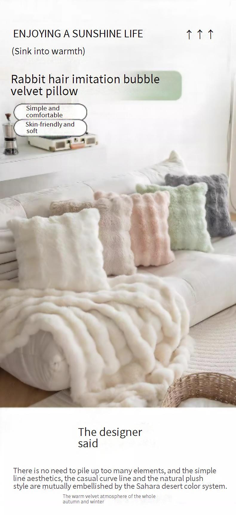 Copricuscini e cuscini in velluto di peluche - Federe decorative morbide e soffici, quadrate e rettangolari per divano, letto, soggiorno_voghion.com