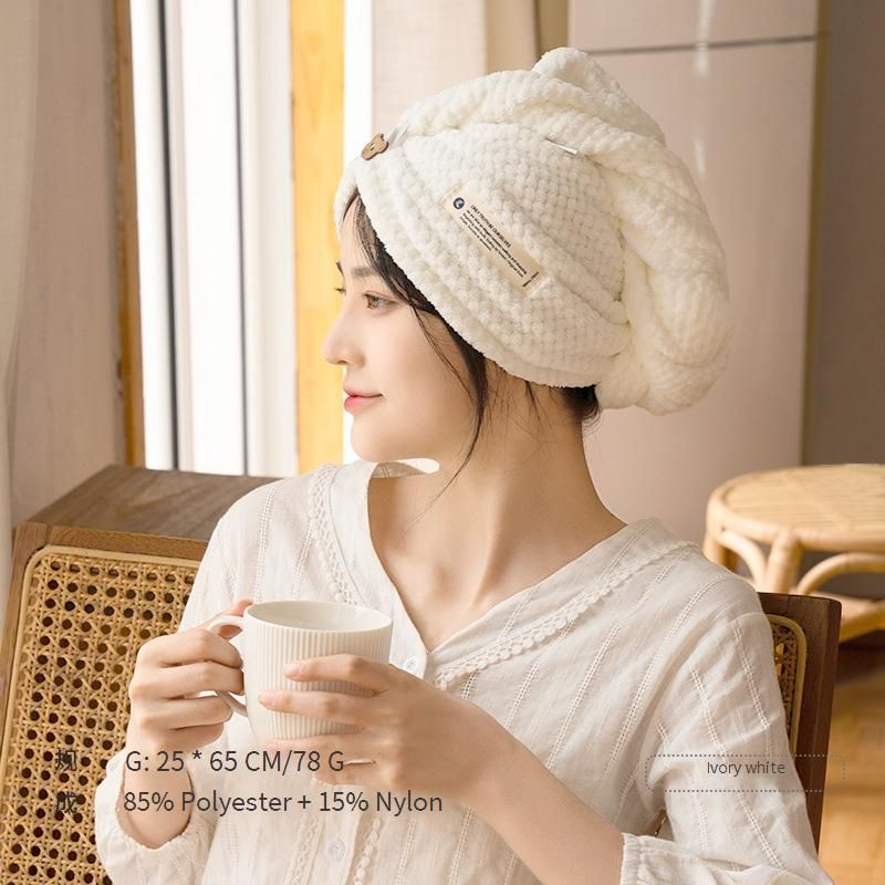 Sanli Ananaspatroon Koraal Fleece Haarhanddoek Wrap - Ultra Absorberende Badhanddoek Cap Voor Vrouwen & Volwassenen, Zacht & Snel Droogt_voghion.com