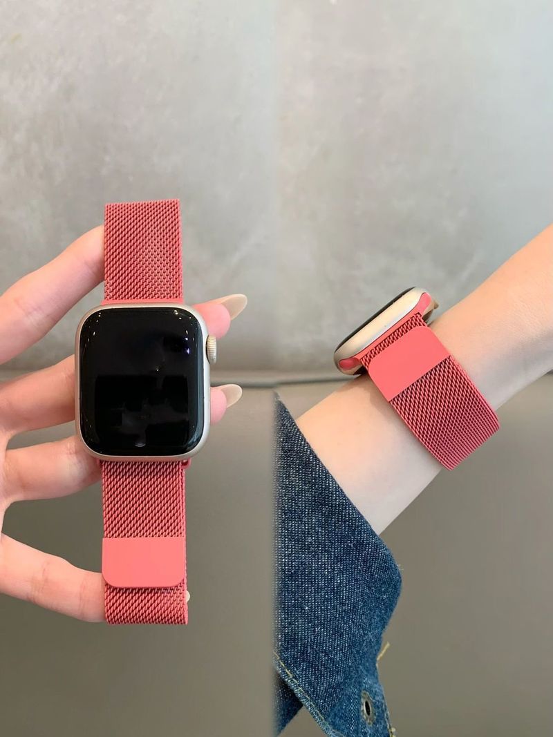 New Model With Apple Magnetic Strap S10. Summer Metal Steel Strap Milanese S8. Breathable For Both Men And Women._voghion.com