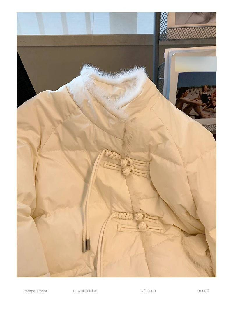 Retro-Chic Damen-Baumwollmantel mit Knotenknöpfen und Quasten – Stehkragen, geometrisches Muster, leichte Winterjacke_voghion.com