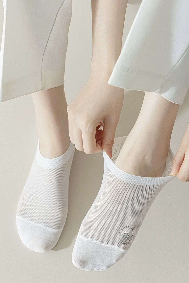 Calzini invisibili estivi senza cuciture da donna, calzini alla caviglia traspiranti e assorbenti del sudore, fondo in cotone, silicone antiscivolo, tallone antiscivolo, calzini ultrasottili_voghion.com