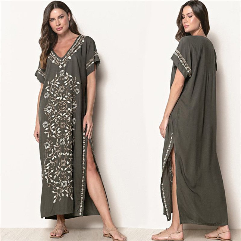 popolare copricostume da spiaggia ricamato in rayon da donna, stile abito ricamato, camicia di protezione solare per bikini al mare, 20 colori_voghion.com