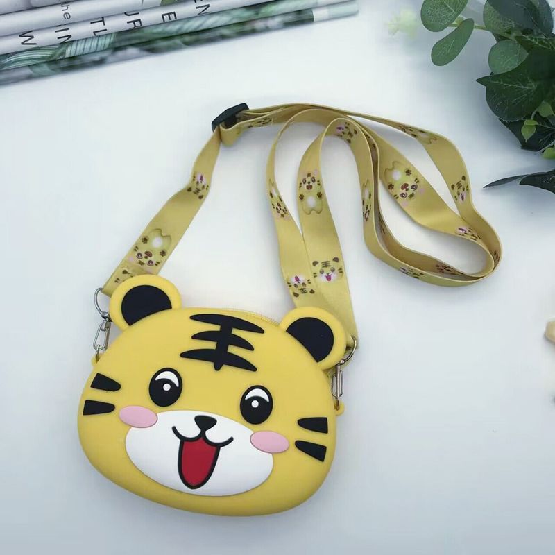 Borsa a tracolla per bambini a forma di acchiappa-topi, a forma di tigre felice, in silicone, giocattolo antistress da spremere, portamonete_voghion.com