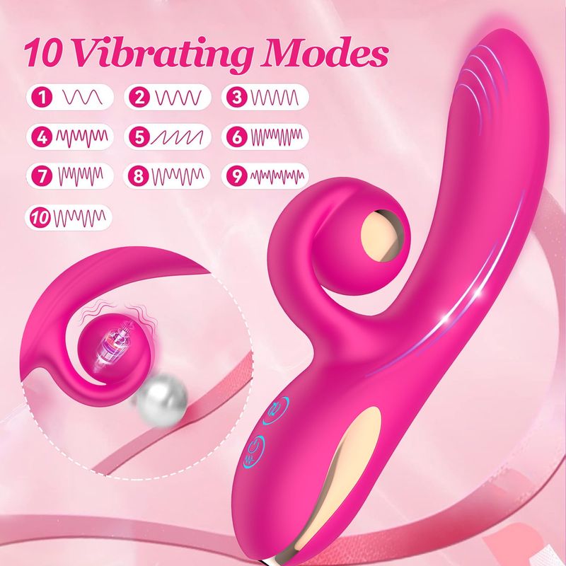 LETHIME Vibratore Rabbit per donne, giocattoli sessuali femminili con 10 modalità di vibrazione e 10 di rotazione, giocattolo per adulti in silicone impermeabile, stimolatore del punto G del clitoride_voghion.com