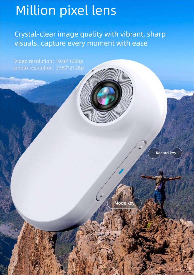 Cámara de bolsillo con grabadora de movimiento HD para mascotas, ideal para niños._voghion.com