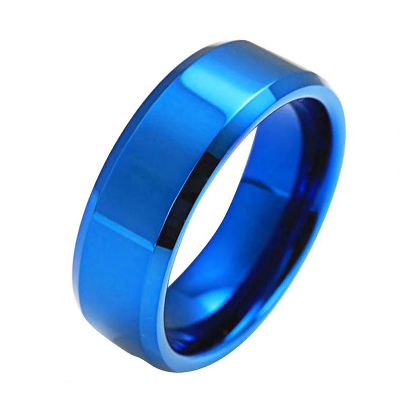 Vendita calda Uomo Argento Nero Acciaio Inossidabile Classico Colore Solido Metallo Bianco Matrimonio Fidanzamento Per Uomo Gioielli Anello Fascia_voghion.com