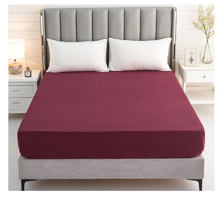 Home Garden Solid Color Sanded Pocket Bedspreads And Fitted Sheets_voghion.com