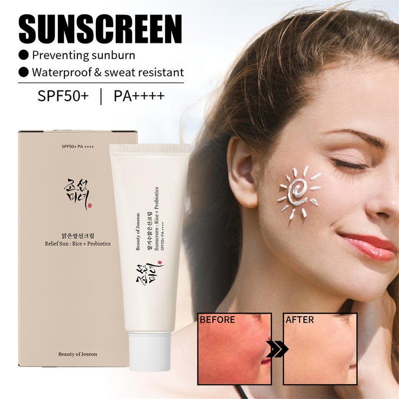 Hidratante arroz spf50 + probiótico sóis proteção da pele maquiagem refrescante creme solar resistência uv facial_voghion.com