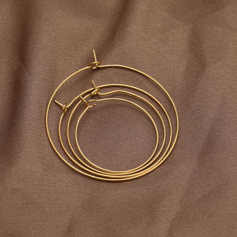 Stainless Steel Jewelry 9-shaped Electroplated Gold Hoop Ear Clips Exaggerated Large Earrings Accessories_voghion.com