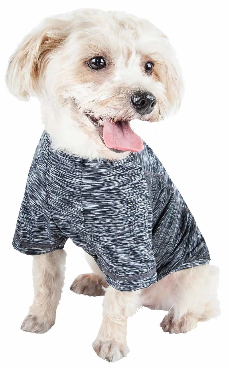 Pet Life Active 'Warf Speed' Heathered Ultra-Stretch Sporty Performance Dog T-Shirt_voghion.com