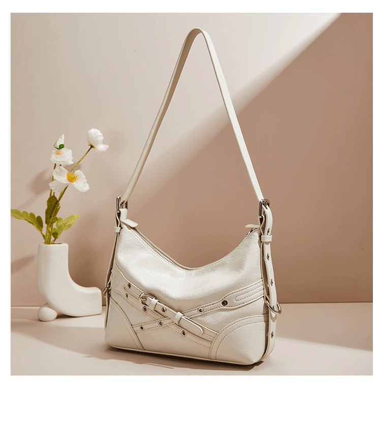 Borsa a tracolla monospalla sottobraccio piccola e versatile da pendolare, stile Spicy Girl, 2024, design motociclistico_voghion.com