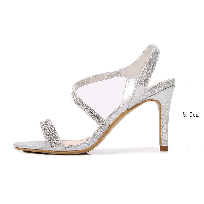 Round head rhinestone stiletto heels women's new all-matching temperament banquet women's shoes_voghion.com