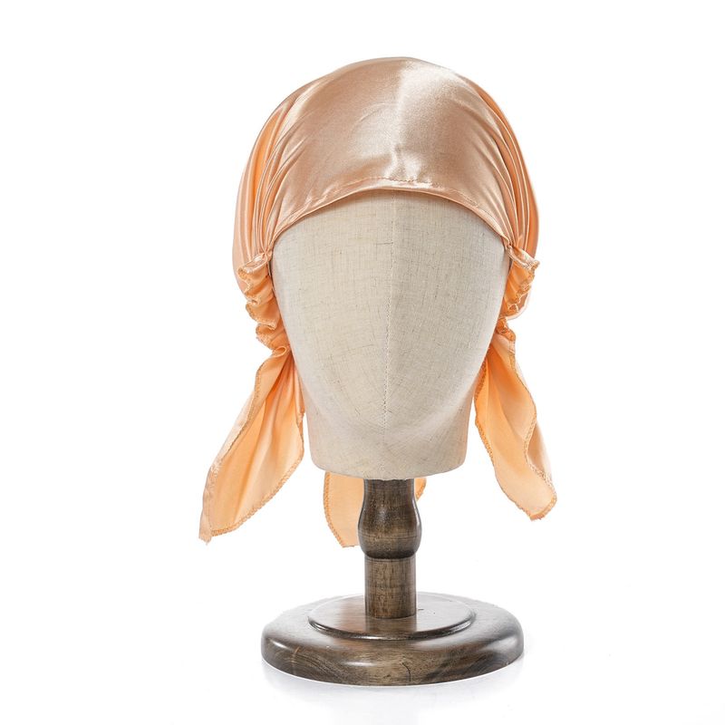 Men's Hats Headscarf Simulation Silk Satin Sleeping Cap Home Triangular Elastic Hat Ladies Elastic Satin Solid Color Home_voghion.com