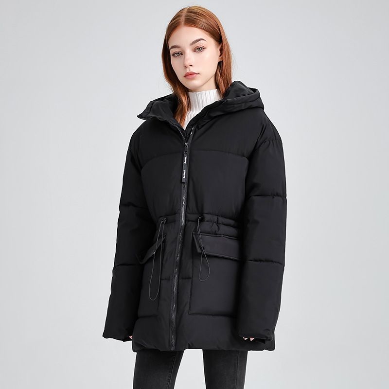 Women's Clothing Women's Oversized Puffer Jacket - Hooded Winter Coat With Quilted Detailing_voghion.com