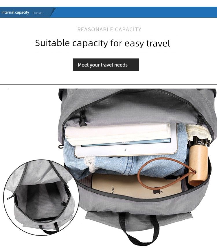 Zaino portatile impermeabile pieghevole da viaggio per esterni_voghion.com