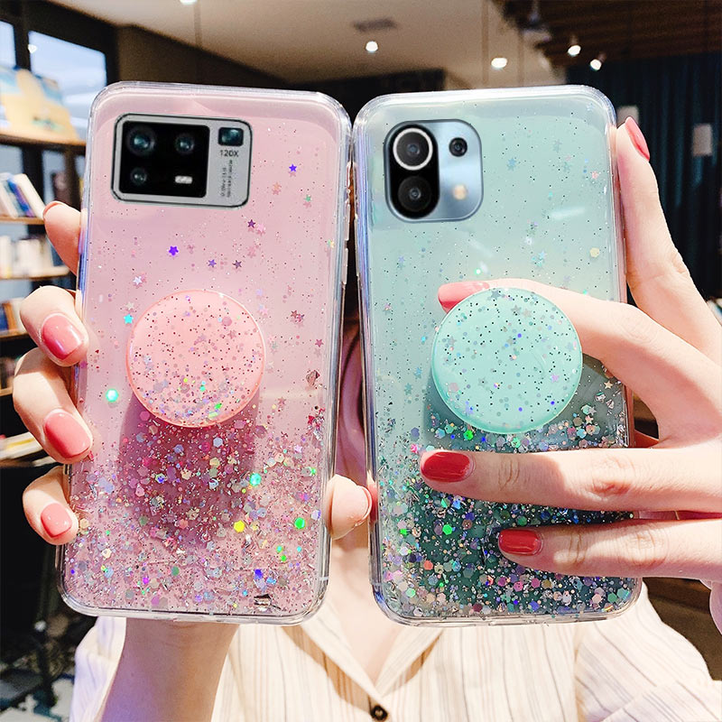 For Xiaomi Mi 11 Ultra 11 Lite Case Bling Glitter Cover Xiaomi Poco M3 F3 X3 Pro Redmi Note 11 9 10 8 7 Pro 10S 9S Holde_voghion.com