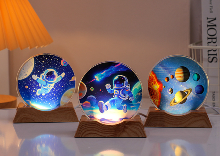 Lampada da tavolo con luce notturna luminosa a disco di cristallo, regalo creativo, decorazione da scrivania_voghion.com