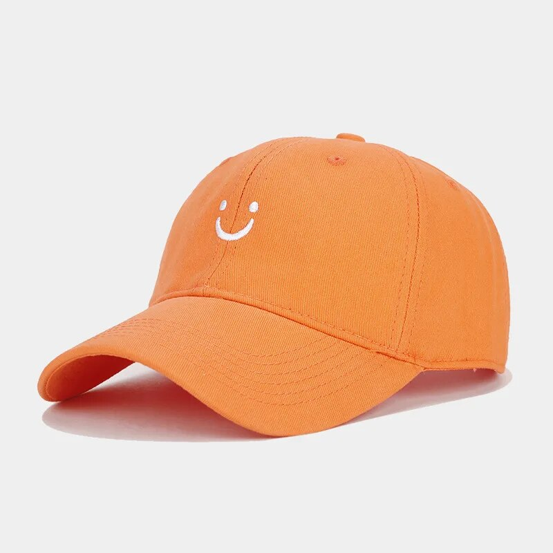 Smiley Face Trucker Washed Dad for Men Women Cute Baseball Caps Unstructured Smile Embroidered Hat_voghion.com