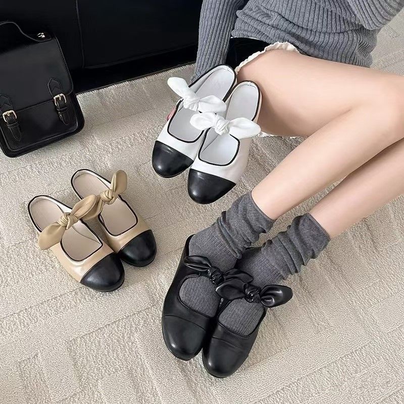 High Version 25C Early Spring Fragrant Mary Jane Single Women's Bow Flat Ballet Shoes Rabbit Ears_voghion.com
