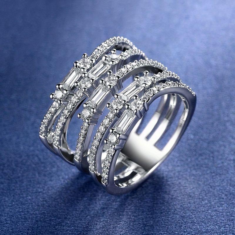 Damenschmuck, einzigartiges geometrisches stapelbares Zirkonring-Set, hypoallergen und anlaufgeschützt, verblasst nicht, kleine Chargen gewickelter Zirkonringe_voghion.com