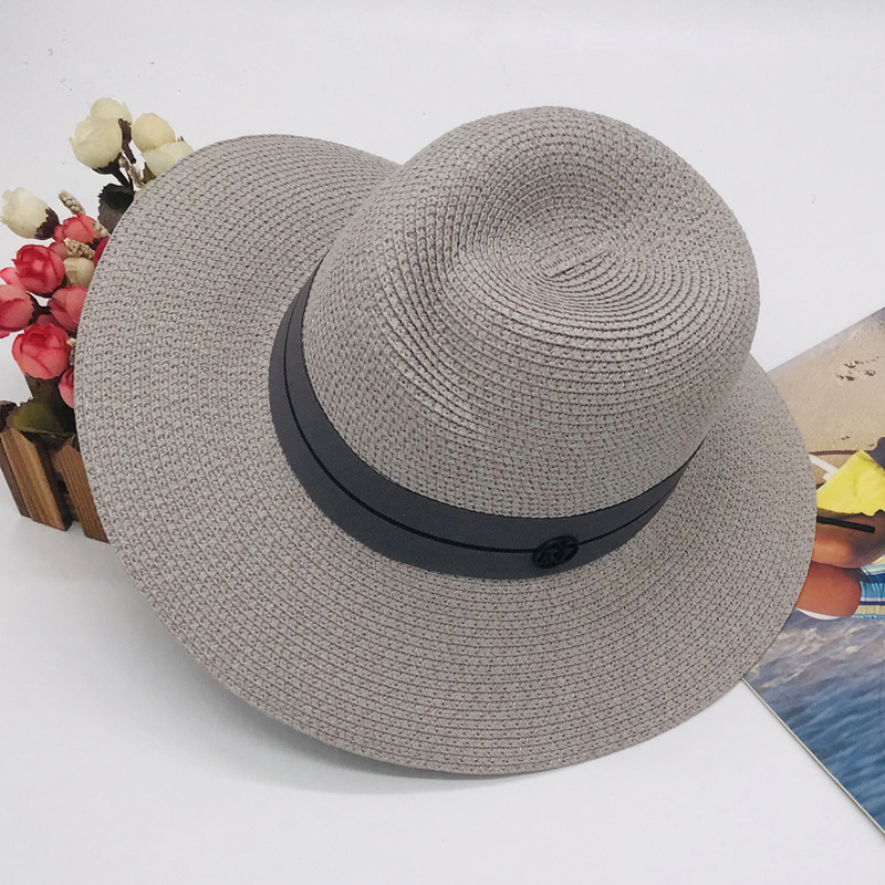 Cappello da sole da donna primaverile ed estivo pieghevole Cappello Panama British cappello di paglia con protezione solare Cappello da spiaggia_voghion.com