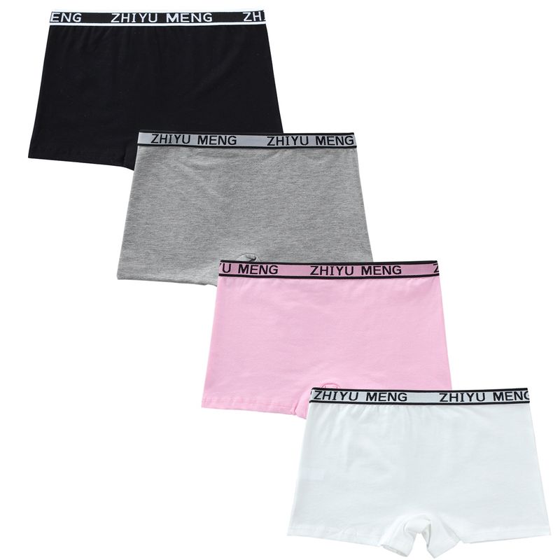 Boxershorts für Mädchen mit mittlerer Taille, einfarbig, für Schüler der Mittelstufe, Boxershorts für Schüler_voghion.com