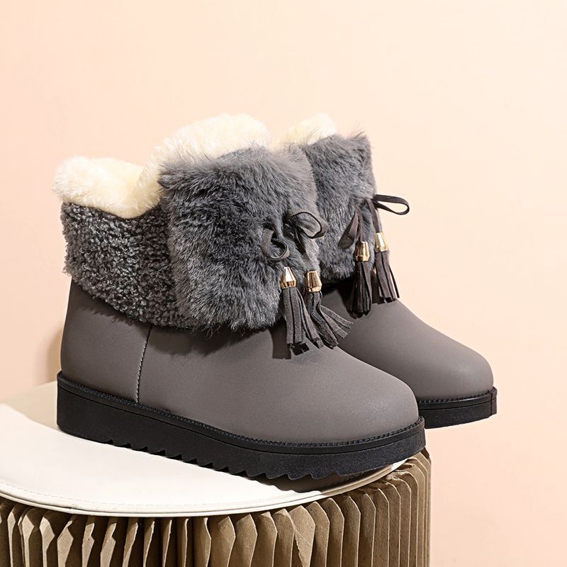 Women's Winter Snow Boots - Insulated Short Ankle Booties With Faux Fur Lining, Slip-On Casual Shoes For Women, Comfortable & Warm_voghion.com