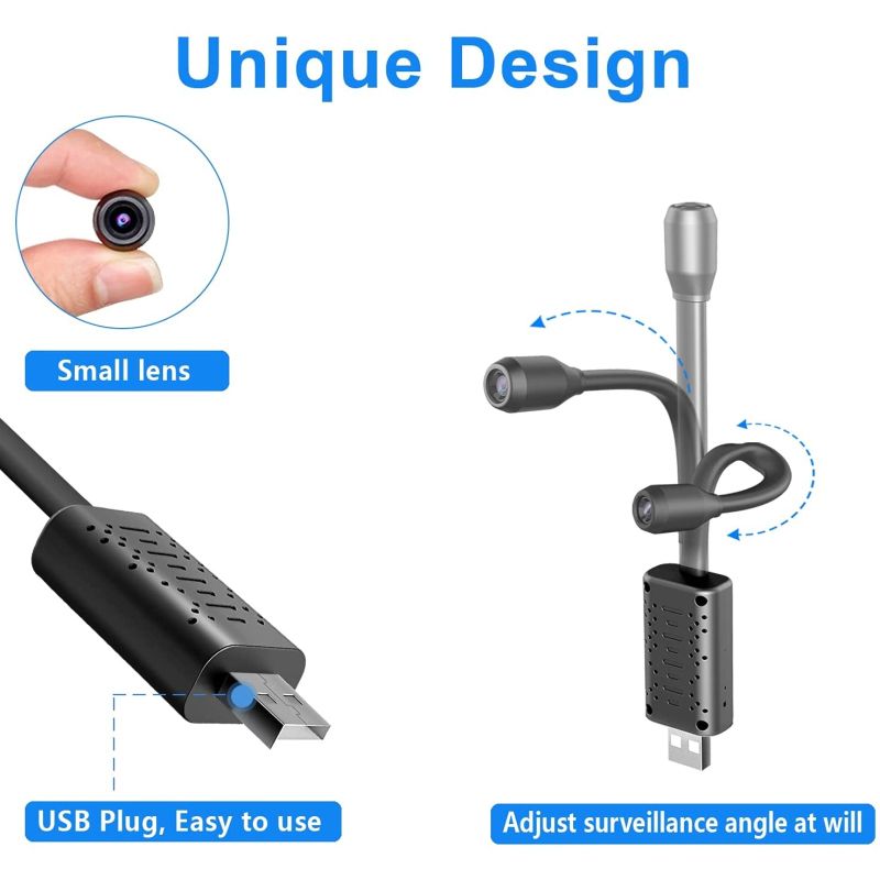WiFi Mini Cameras Smart Home Monitoring USB Joint SD Card Cloud Storage Portable Remote Alarm Security Protection_voghion.com