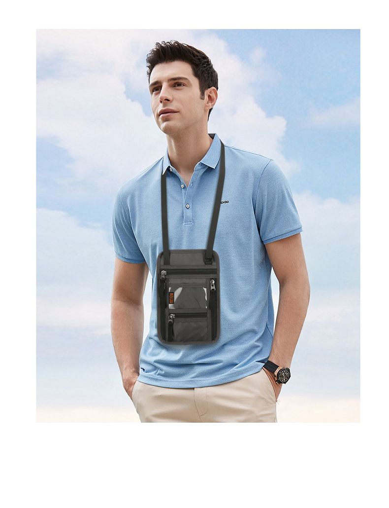 Badge Bag New Travel Passport Bag Neck Hanging Multifunctional Id Bag Splash Proof Passport Holder Rfid Id Bag_voghion.com