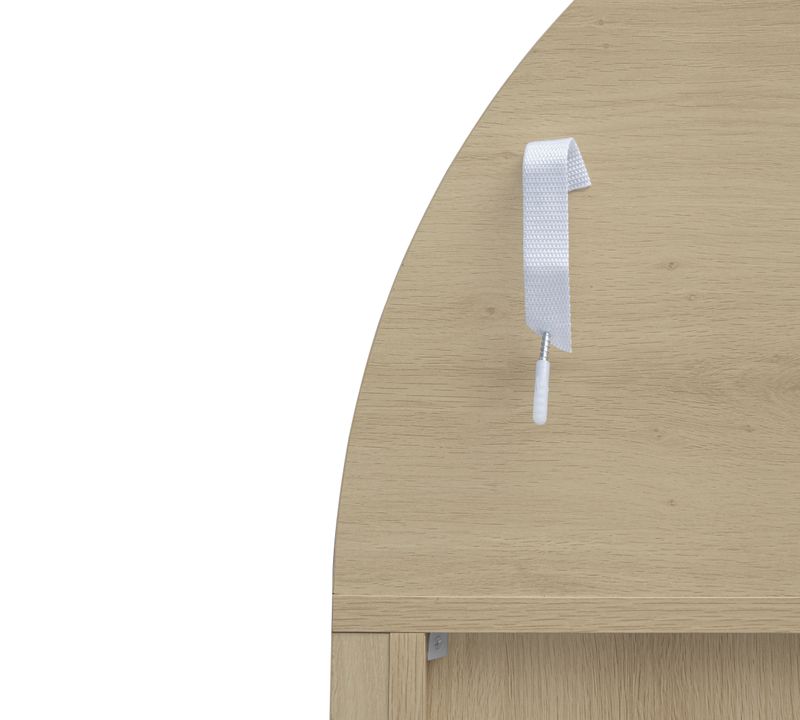 Hochschrank Naturfarben 178cm Mit Acrylglastüren, 2 Schubladen, Bogenförmig_voghion.com