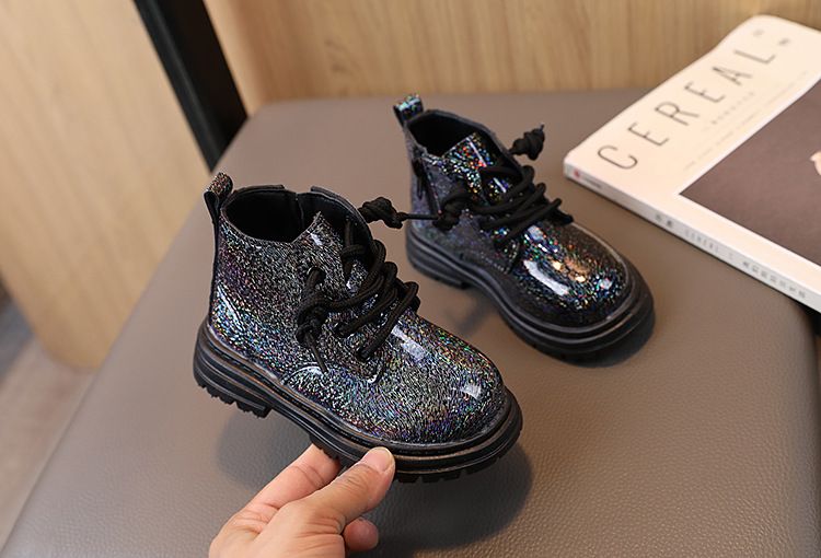 child's shoes Shiny leather fashion Doc Martens Korean version of the low-cut all-over ankle boots_voghion.com