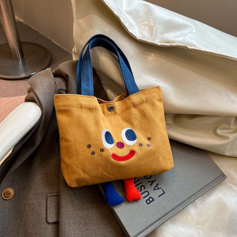 Borsa da viaggio in tela morbida e carina Ins per il pranzo, stile cartone animato, per studenti e donne._voghion.com