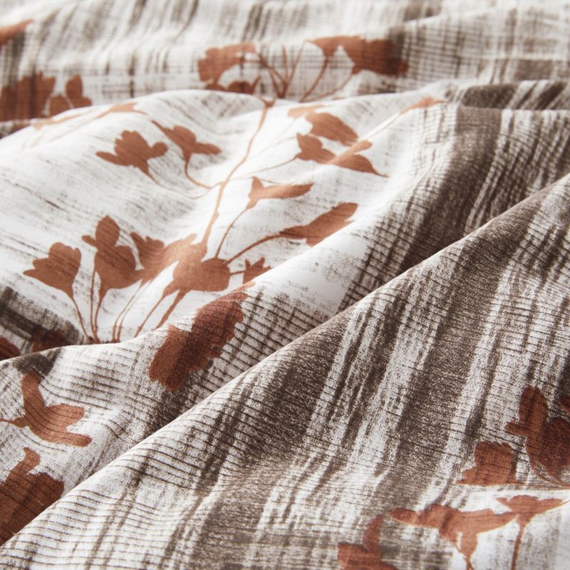 Housse de matelas bohème florale en grain de bois, drap-housse en polyester doux pour la peau, protège-matelas, drap-housse_voghion.com