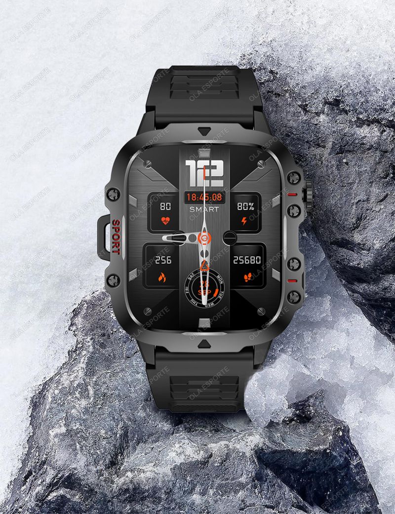 Novo relógio inteligente militar vermelho com GPS 2025, masculino, Bluetooth, monitoramento de saúde, voz IA, esportivo, à prova d'água, smartwatches para_voghion.com