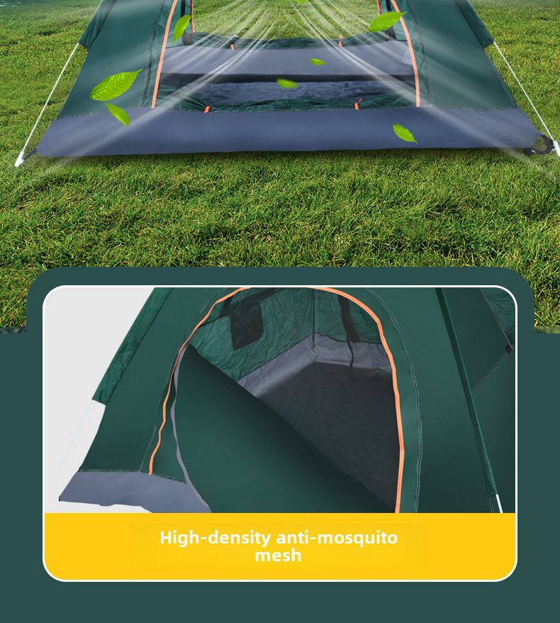 Tenda da esterno completamente automatica per 3-4 persone, doppia, 2 persone, protezione solare, piccola casa, tenda per adulti e bambini._voghion.com