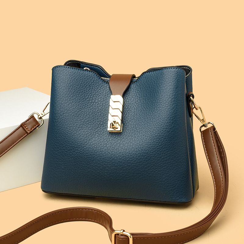Minimalist Women's 2025 Spring Summer New Trendy Fashion Single Shoulder Crossbody Versatile Wide Strap Bucket Bag_voghion.com