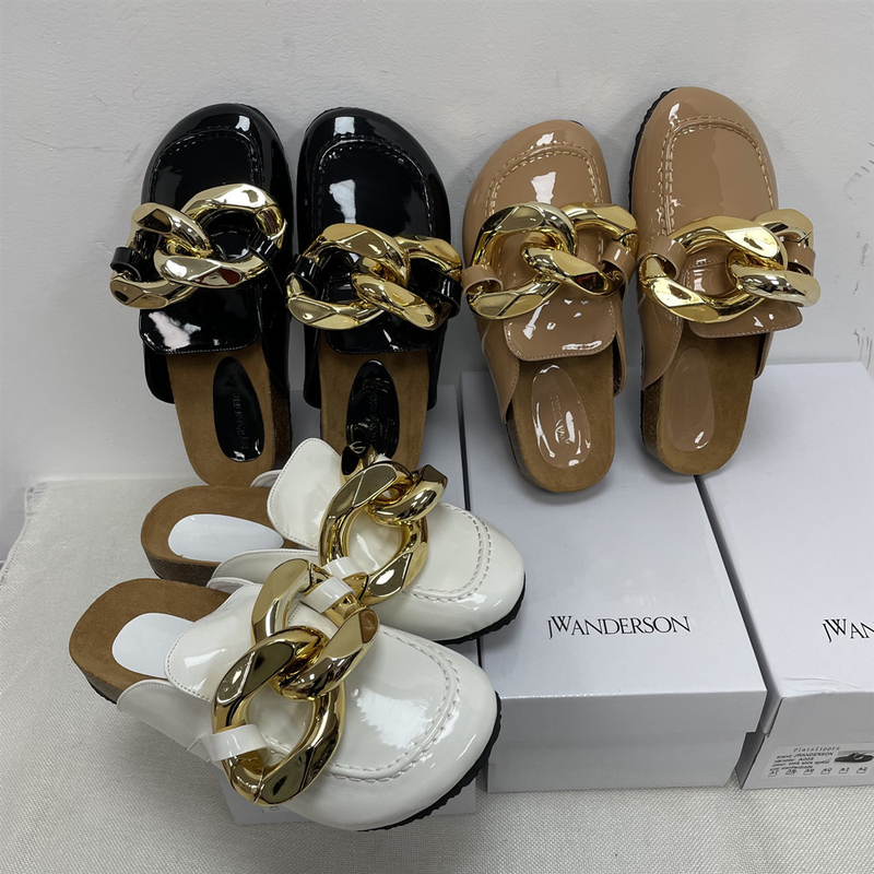 Ženski čevlji, novi Baotou, udobni ženski copati z mehkim podplatom in zlato verižico_voghion.com