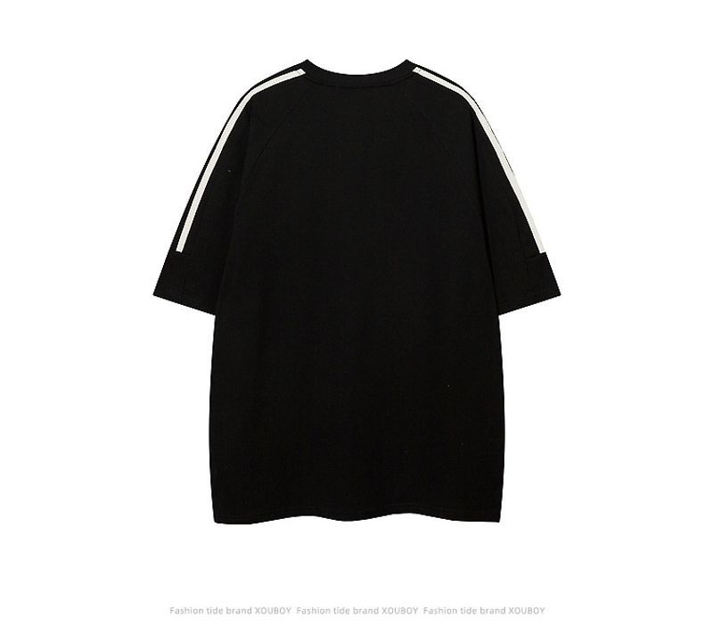 YPRS American Side Striped Niche Ball Suit Short Sleeved T-shirt Men's And Women's Loose Oversized Top_voghion.com