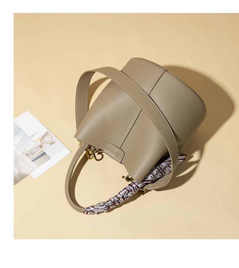 Borsa a secchiello in pelle Borsa a cestino alla moda Borsa a tracolla singola con tracolla Design di nicchia femminile Borsa a mano per le donne_voghion.com