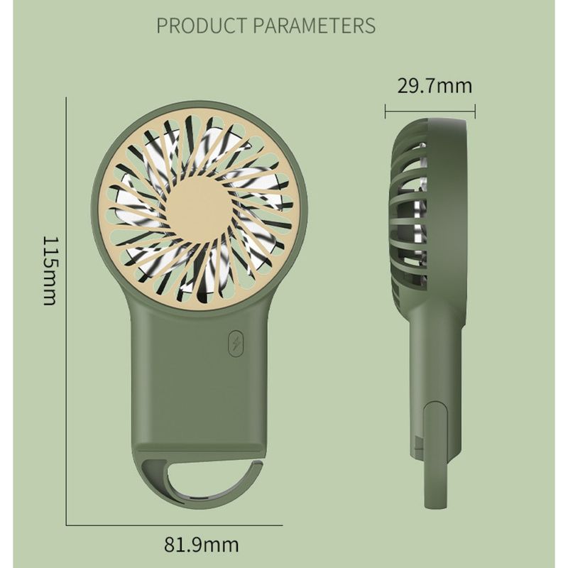 Mini ventilateur portable avec mousqueton, modèle 2024, pour bureau, dortoir, extérieur, chargement USB, avec impression_voghion.com