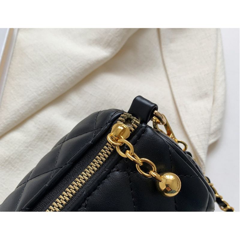 Lingge cilindrica per le donne 2024 nuovo stile alla moda ed elegante, borsa a tracolla diagonale con catena versatile, monospalla_voghion.com