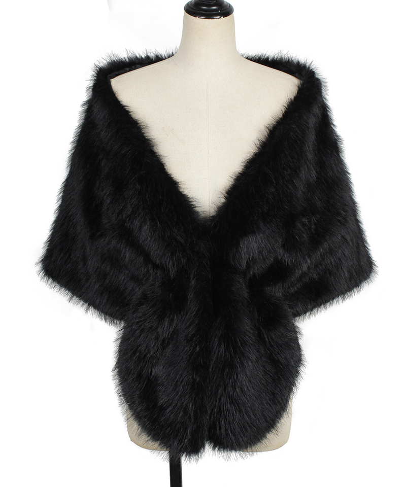 Vêtements pour femmes automne et hiver nouveau style imitation fourrure de renard grand châle écharpe multicolore écharpe robe de mariée châle_voghion.com