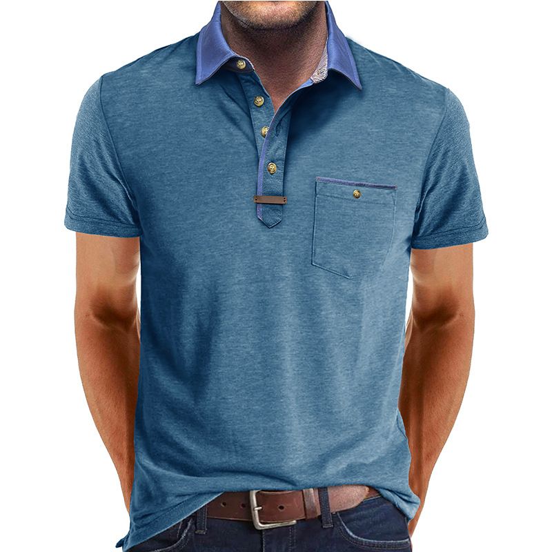 Grenzüberschreitende Sommer europäischen und amerikanischen Herren Kurzarm Revers T-Shirt, Außenhandel Herren Polo Shirt Casual Top Großhandel_voghion.com