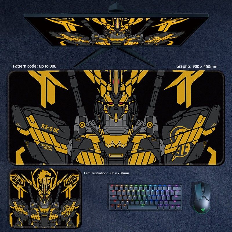 Mouse Men's Oversized E-Sports Games Anime Mobile Suit Am Lock Edge Table Mat Keyboard Pad_voghion.com